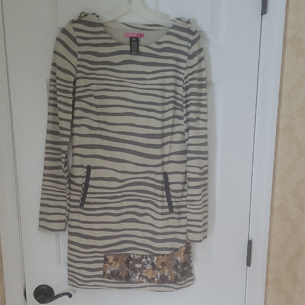 Custo Barcelona khaki velvet mini dress.